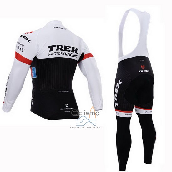 Trek Factory Racing Ropa Ciclismo Culotte Largo 2015 Mangas Largas Blanco y Negro